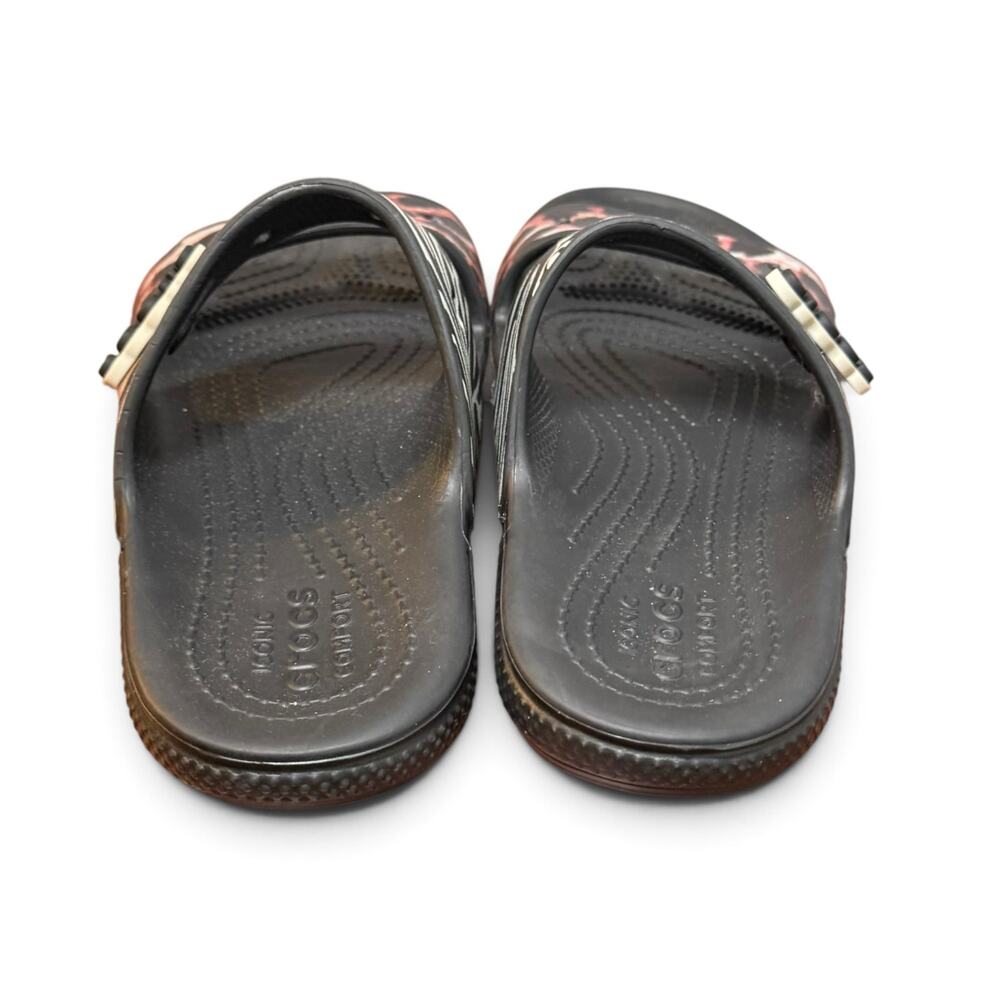 Crocs Women's 6 Classic Animal Remix Slide on Sandals Zebra Cheetah with Charm - Picture 5 of 9